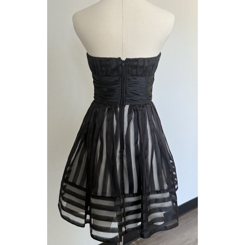 Betsy Johnson Rouched Corset, Fit And Flare Black Babydoll Dress Size 4 - Picture 4 of 16